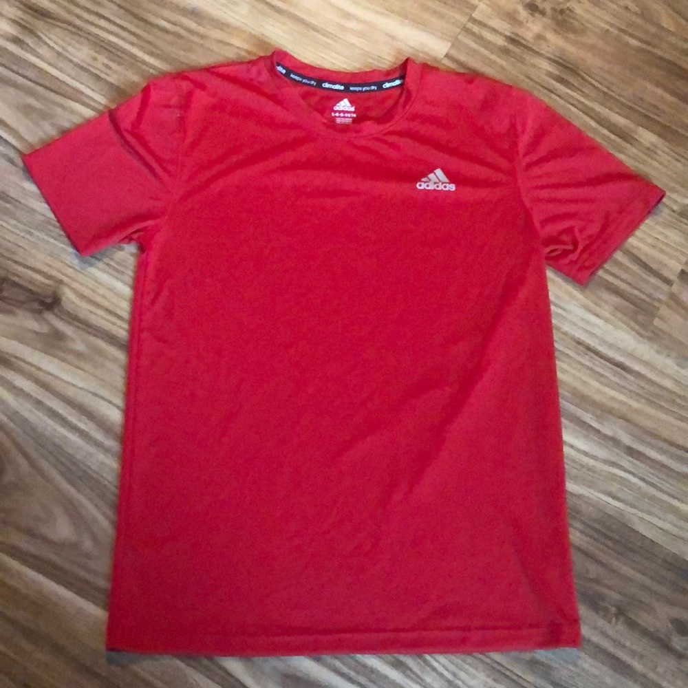 Boys large red Adidas Climalite (size 14/16)